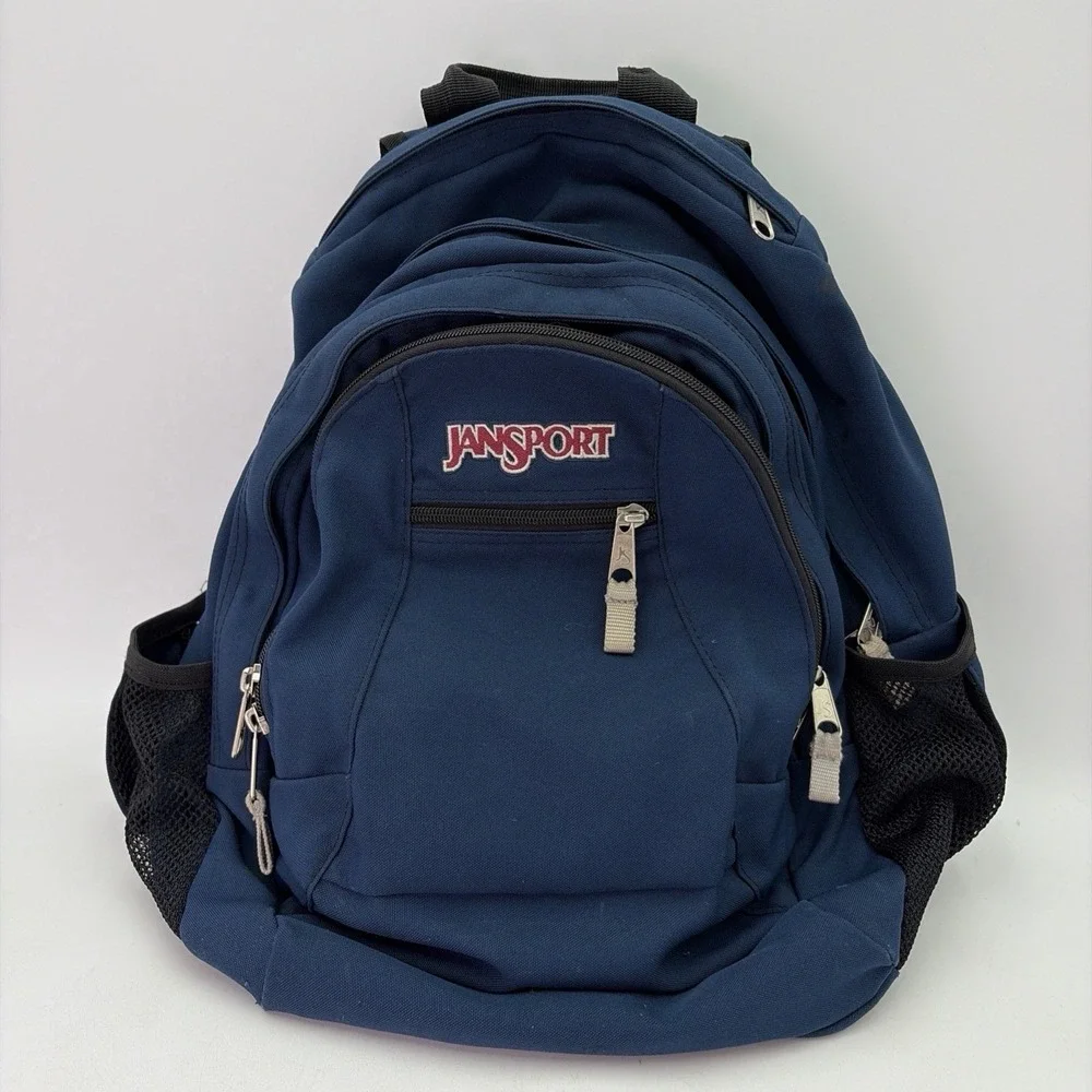Jansport Big Multi Navy Blue Student Travel Backpack with Pockets